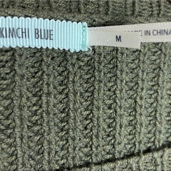 Urban Outfitters Lace Trim Crop Knit Sweater Green White Size Medium Bohemian‎ M - Picture 4 of 9